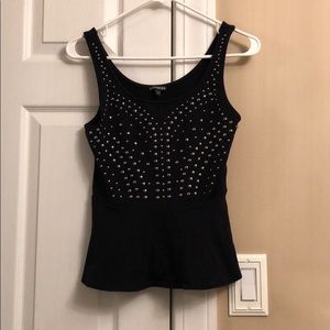 Express Black Peplum Beaded Tank